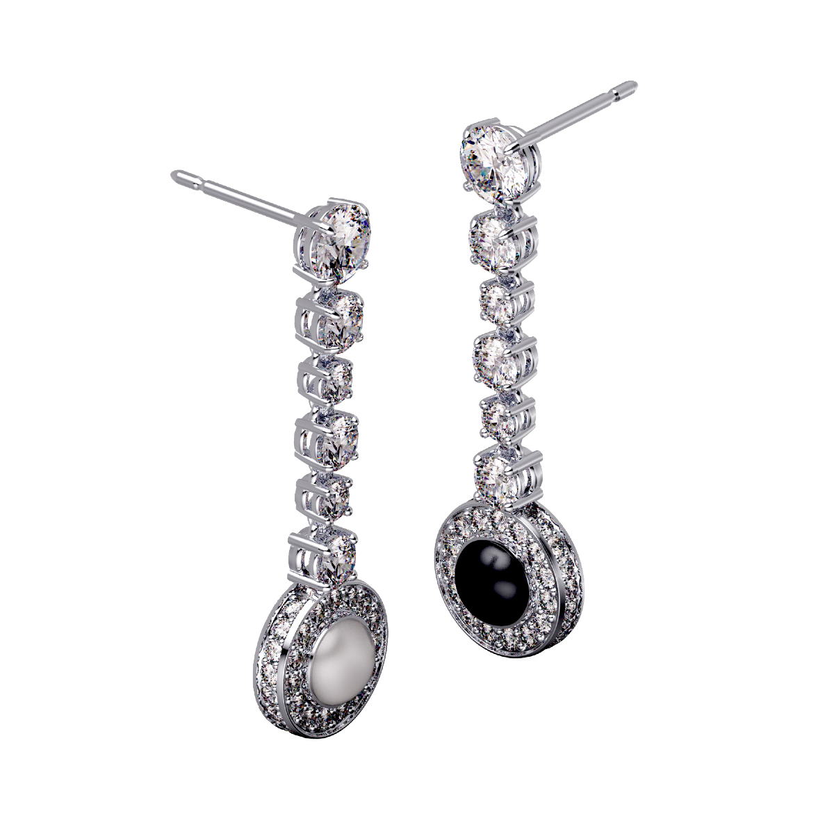 Drop earrings in yellow gold